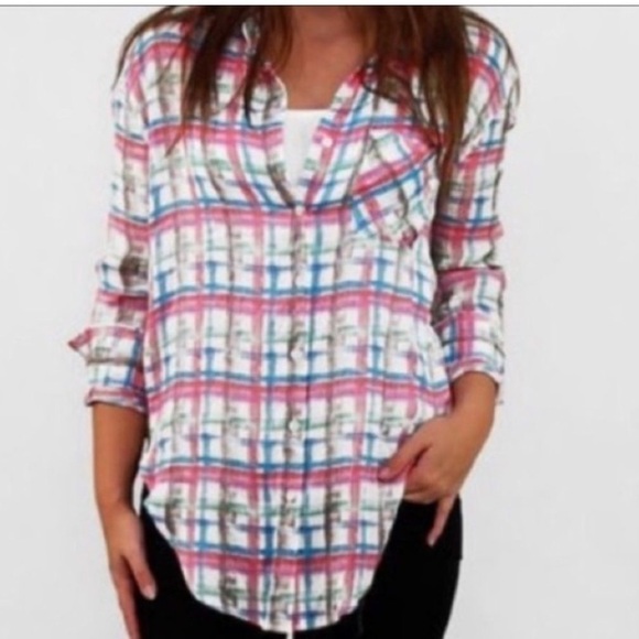 Free People No Limits Plaid Button down Shirt - Picture 1 of 13